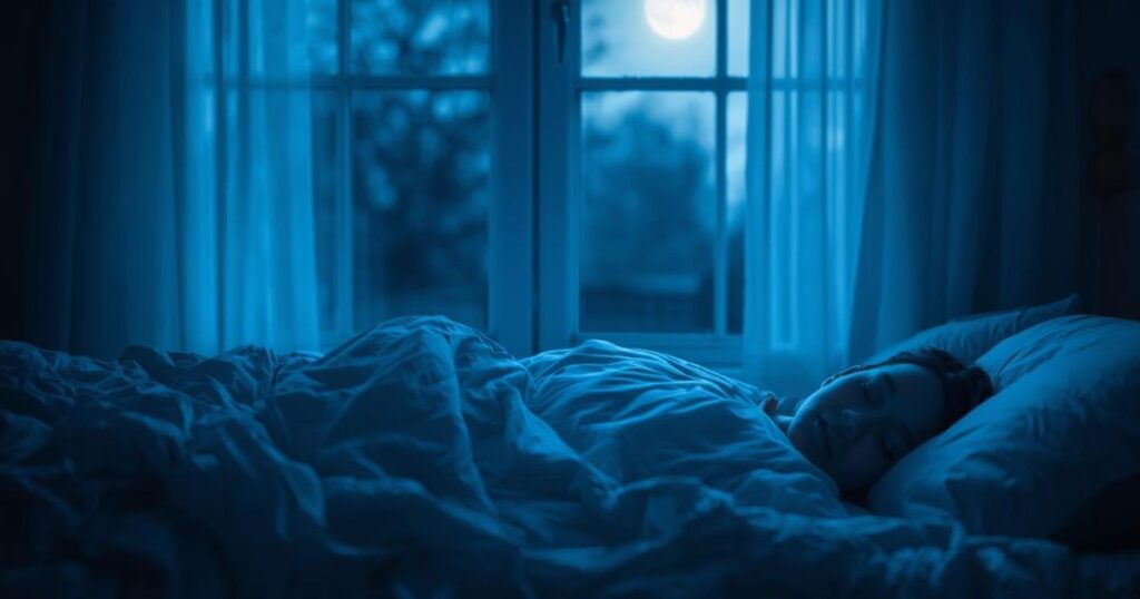 ぐっすり眠っている人
